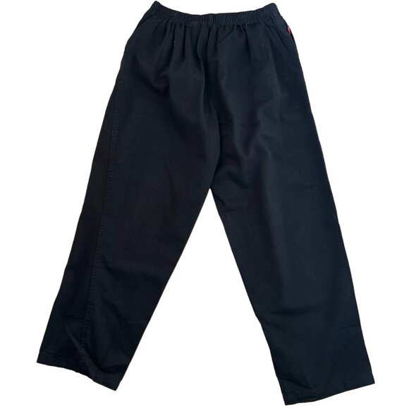 Woman Within Classic Fit Jeans Size 16W Black Cotton Pants Elastic Waist Pull On - Picture 4 of 10